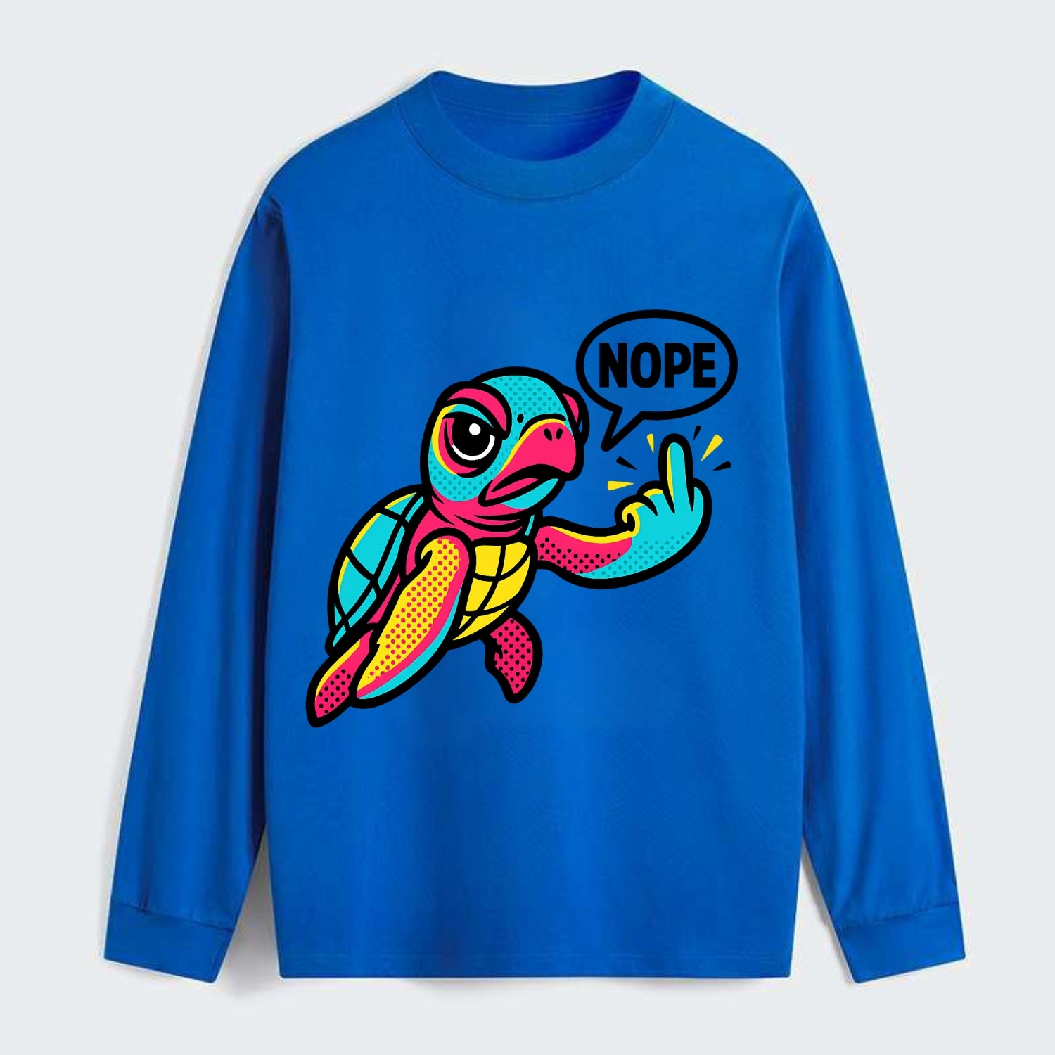 baby sea turtle swimming gracefully, one flipper extended sassily - Classic Long Sleeve Shirt - Blue