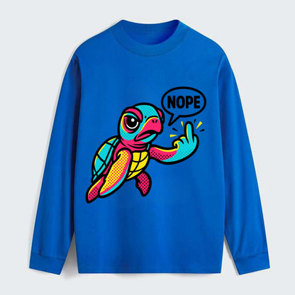 baby sea turtle swimming gracefully, one flipper extended sassily - Classic Long Sleeve Shirt - Blue