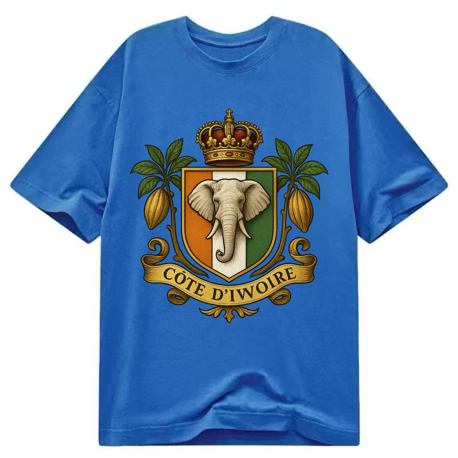 Ivory Coast Royal Logo  - Classic T-shirt - Blue
