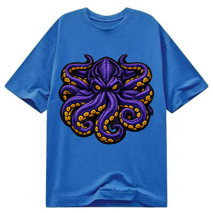 KRAKEN TENTACLES - sea monster in purple and black , deep sea - Classic T-shirt - Blue