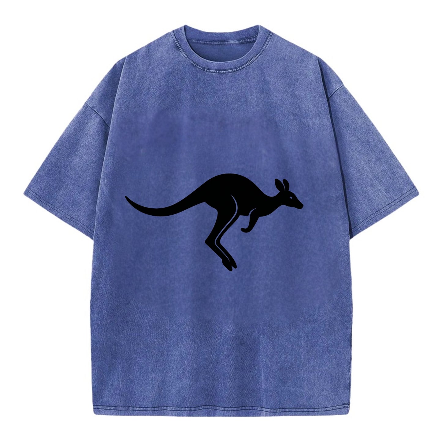 Kangaroo leaping across outback - Vintage T-shirt - Blue