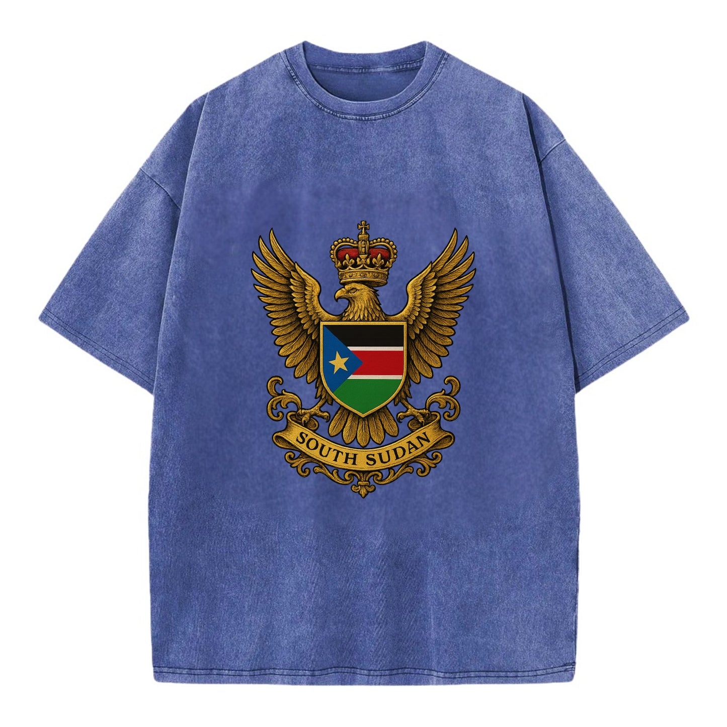 South Sudan Royal Logo  - Vintage T-shirt - Blue