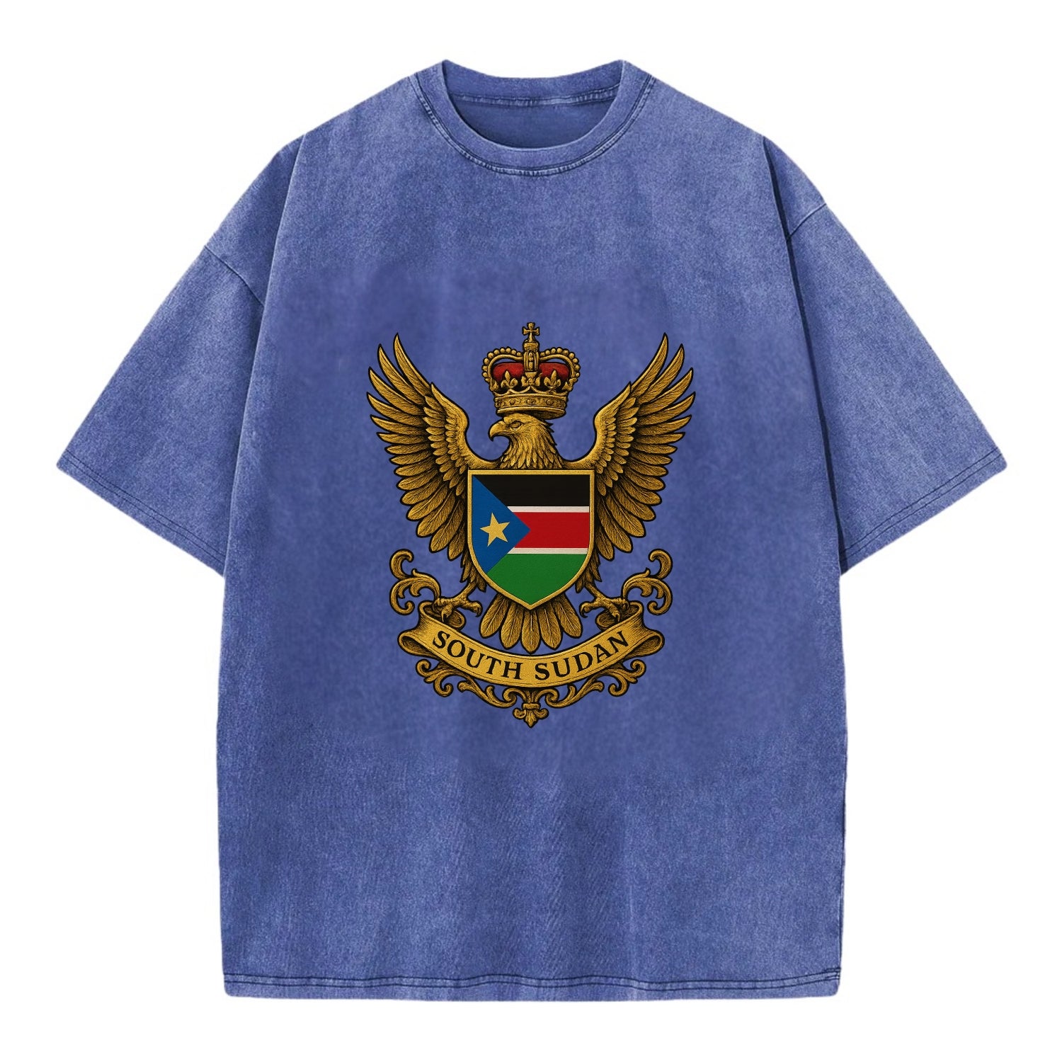 South Sudan Royal Logo  - Vintage T-shirt - Blue