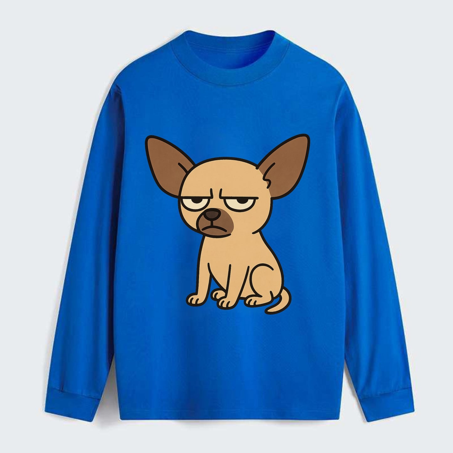 The Chihuahua Judging Silently - Classic Long Sleeve Shirt - Blue