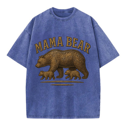 Mama Bear  - Vintage T-shirt - Blue