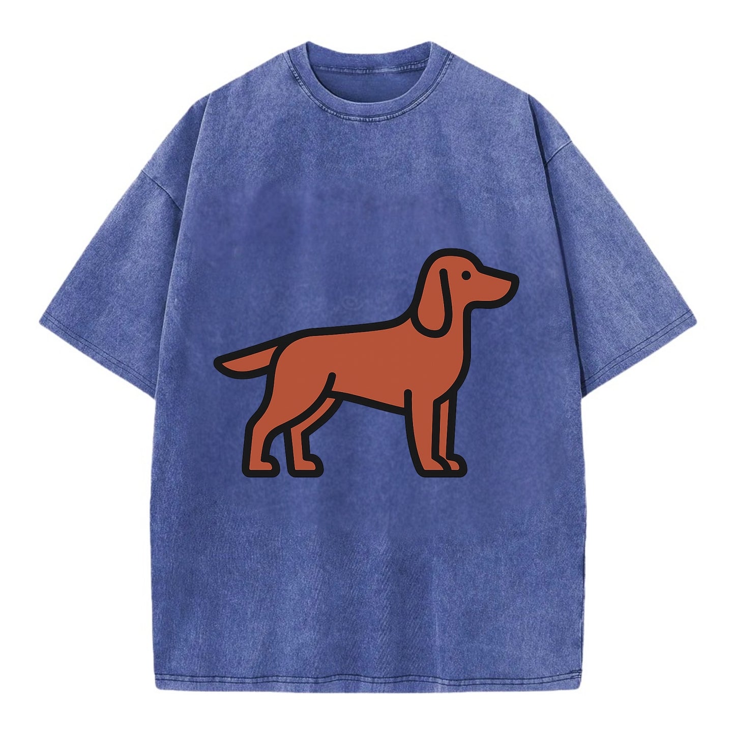 Irish Setter - Red/chestnut flat side profile - Vintage T-shirt - Blue