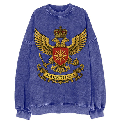 Macedonia Heritage Badge  - Vintage Sweatshirt - Blue