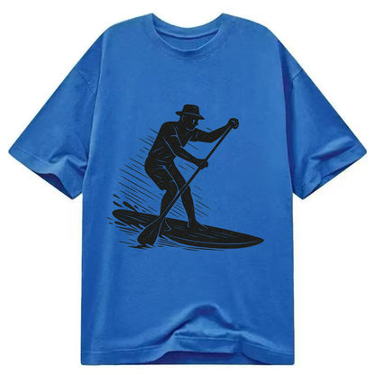 Stand-up paddleboarder on calm water - Classic T-shirt - Blue