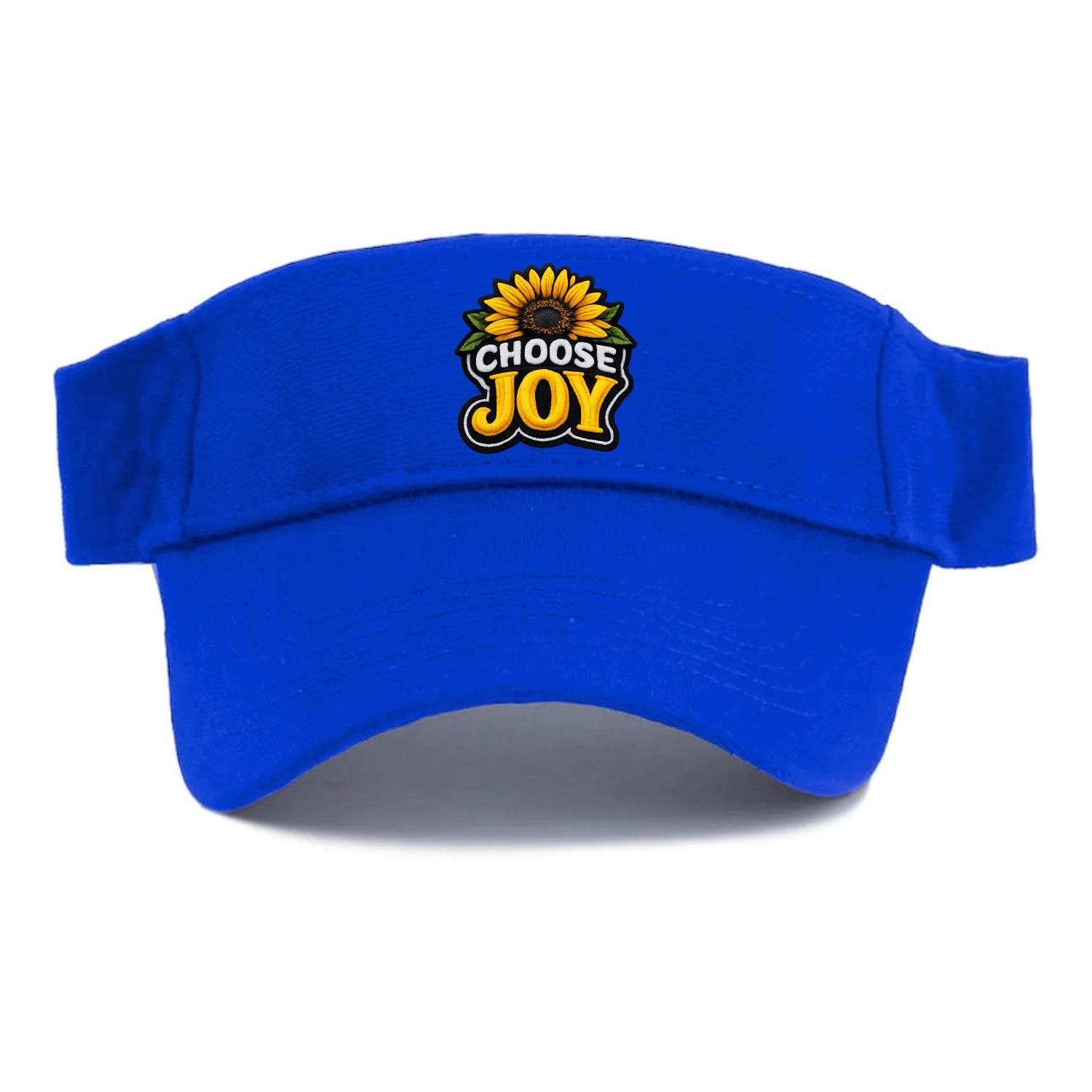 CHOOSE JOY - sunflower with text in yellow , happiness choice - Visor - Blue