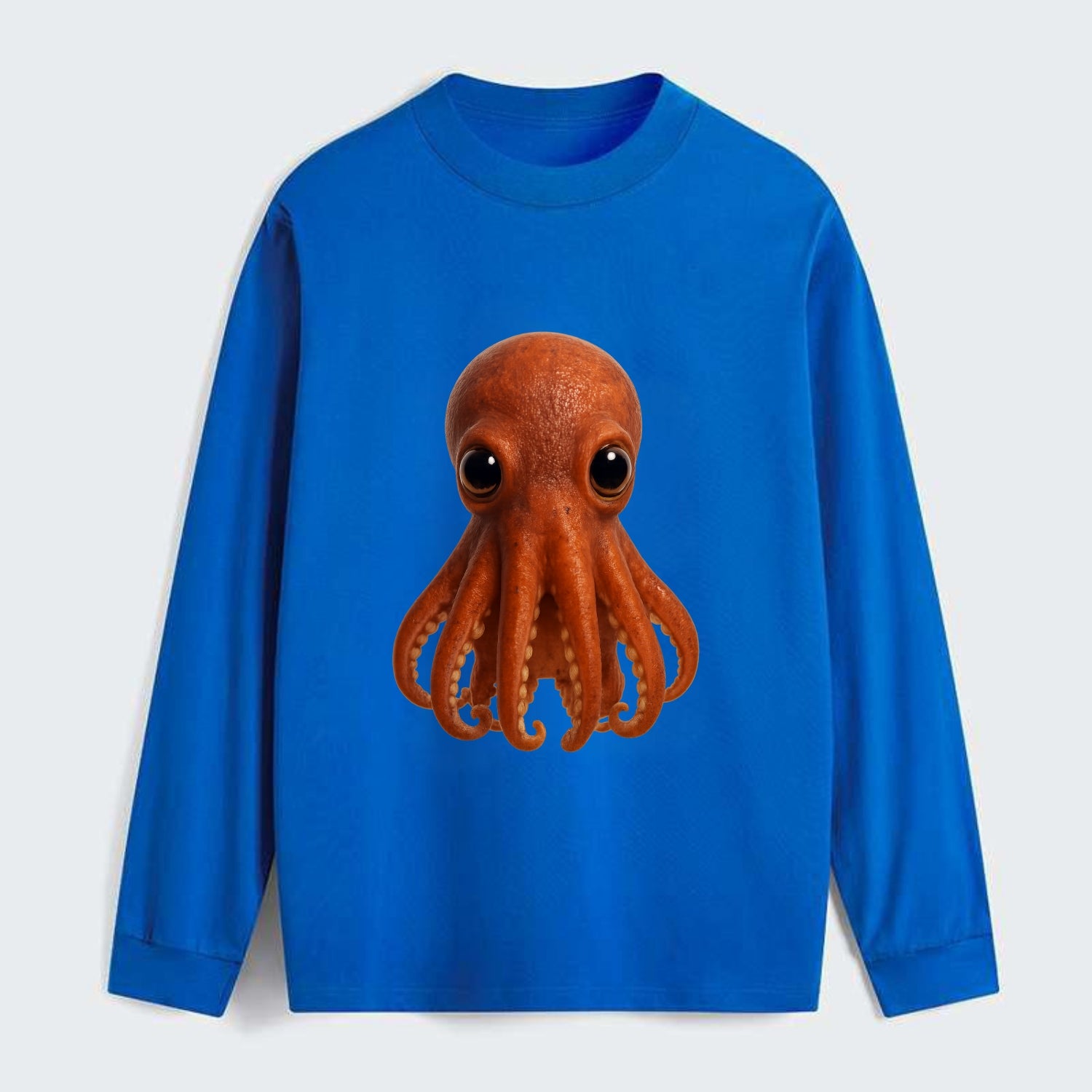 Baby Giant Pacific Octopus - reddish, smaller tentacles, expressive - Classic Long Sleeve Shirt - Blue