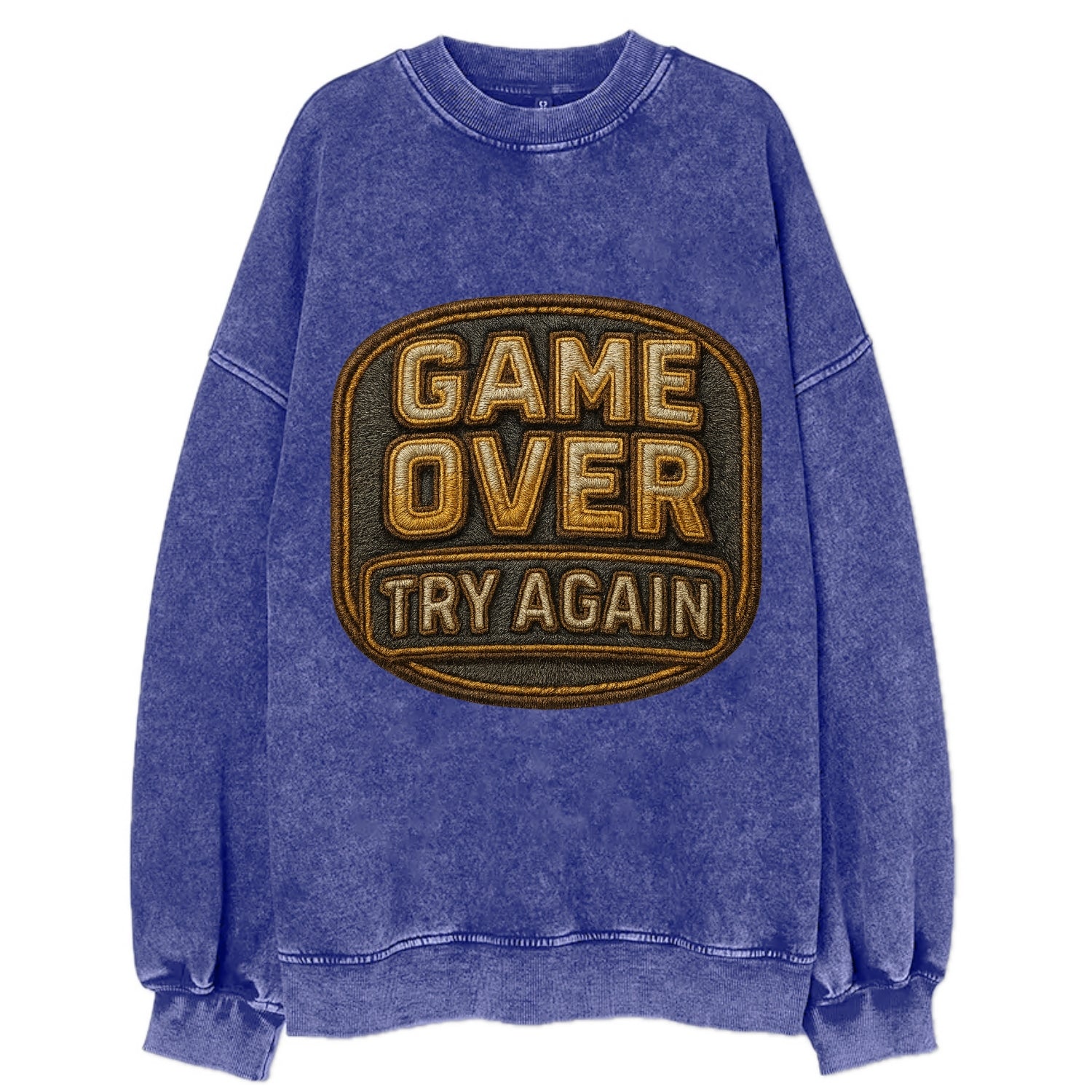 Game Over Try Again  - Vintage Sweatshirt - Blue