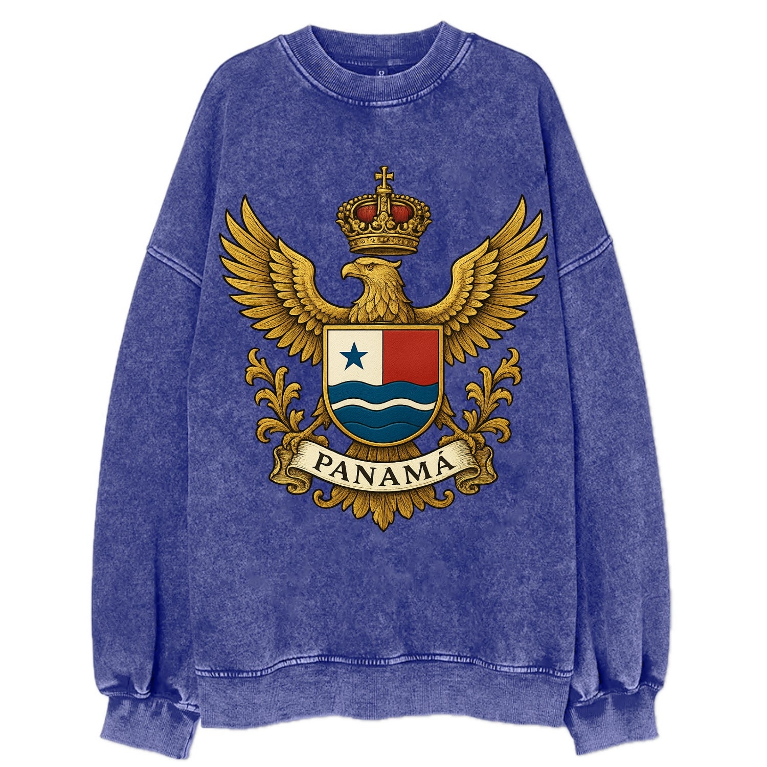 Panama Heritage Badge  - Vintage Sweatshirt - Blue