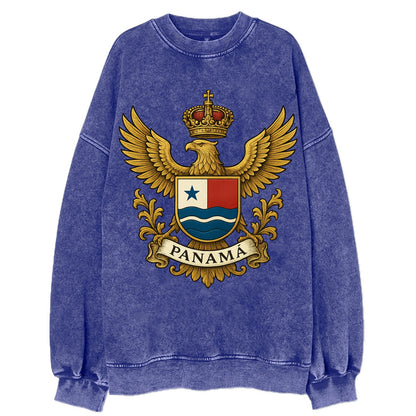 Panama Heritage Badge  - Vintage Sweatshirt - Blue