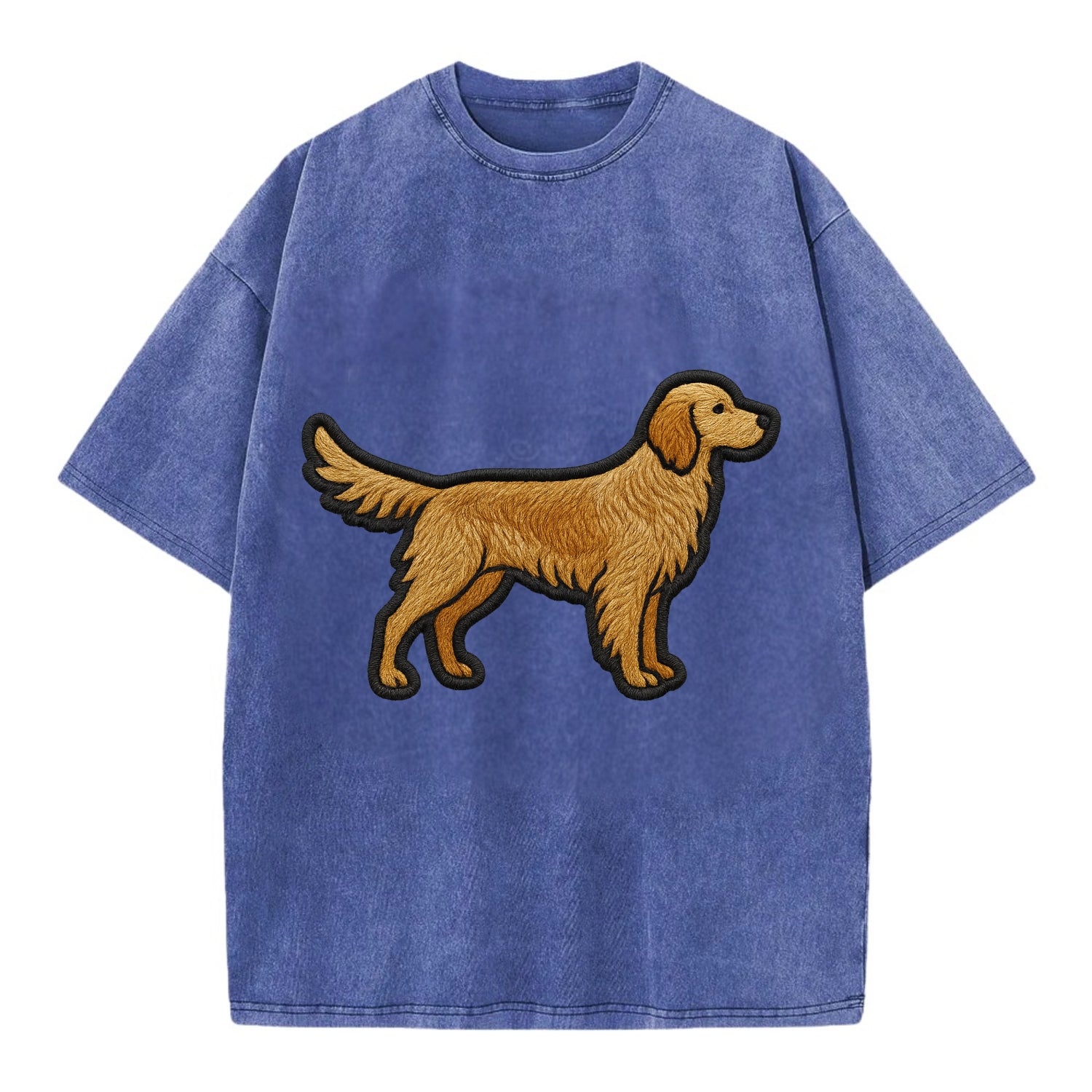 English Setter - Trendy feathered design - Vintage T-shirt - Blue