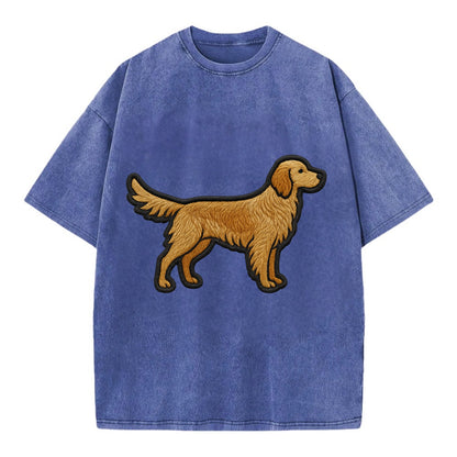 English Setter - Trendy feathered design - Vintage T-shirt - Blue