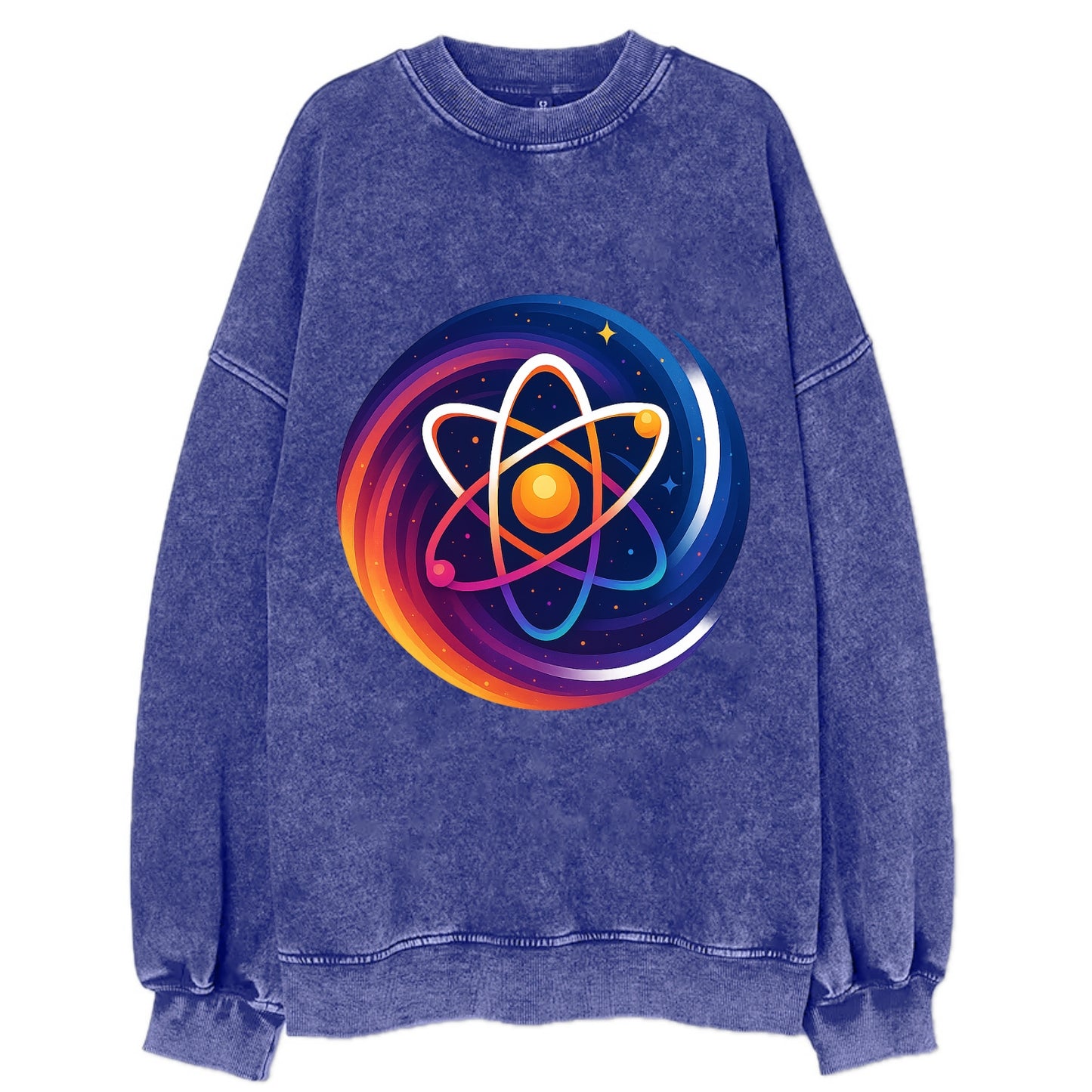 Micro Macro - Atom structure expanding i - Vintage Sweatshirt - Blue