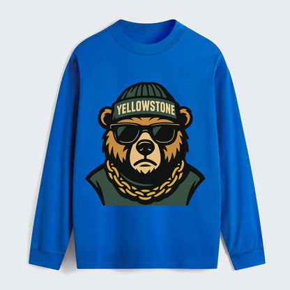 Yellowstone Bear - Classic Long Sleeve Shirt - Blue