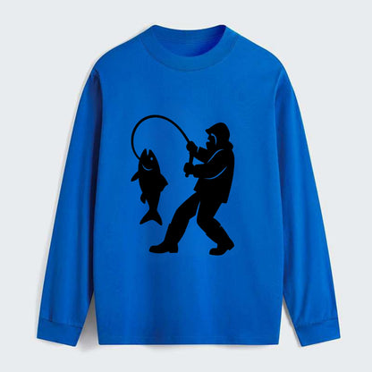 Alaskan fisherman hauling catch - Classic Long Sleeve Shirt - Blue