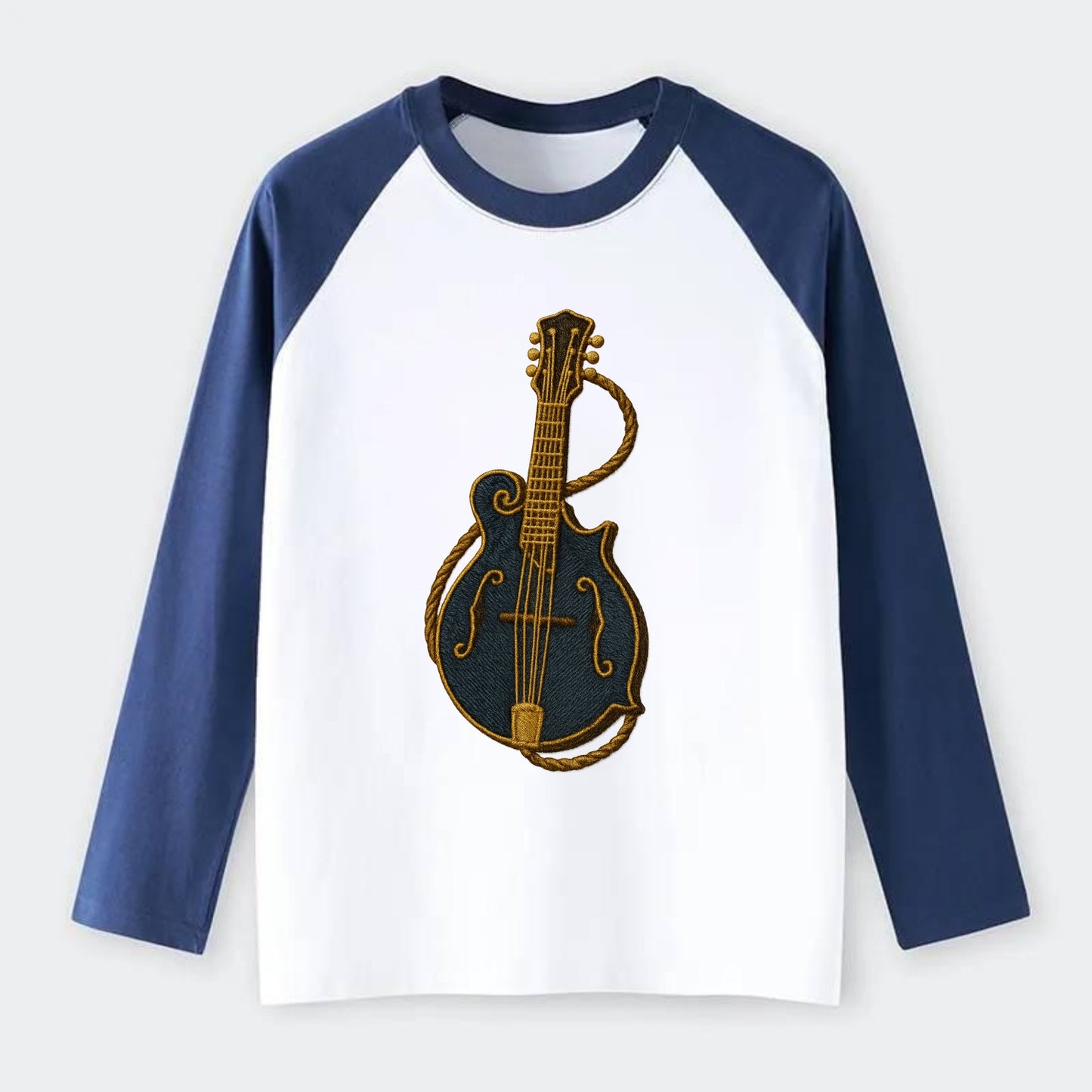 Mandolin  - Raglan Long Sleeve T-Shirt - Blue