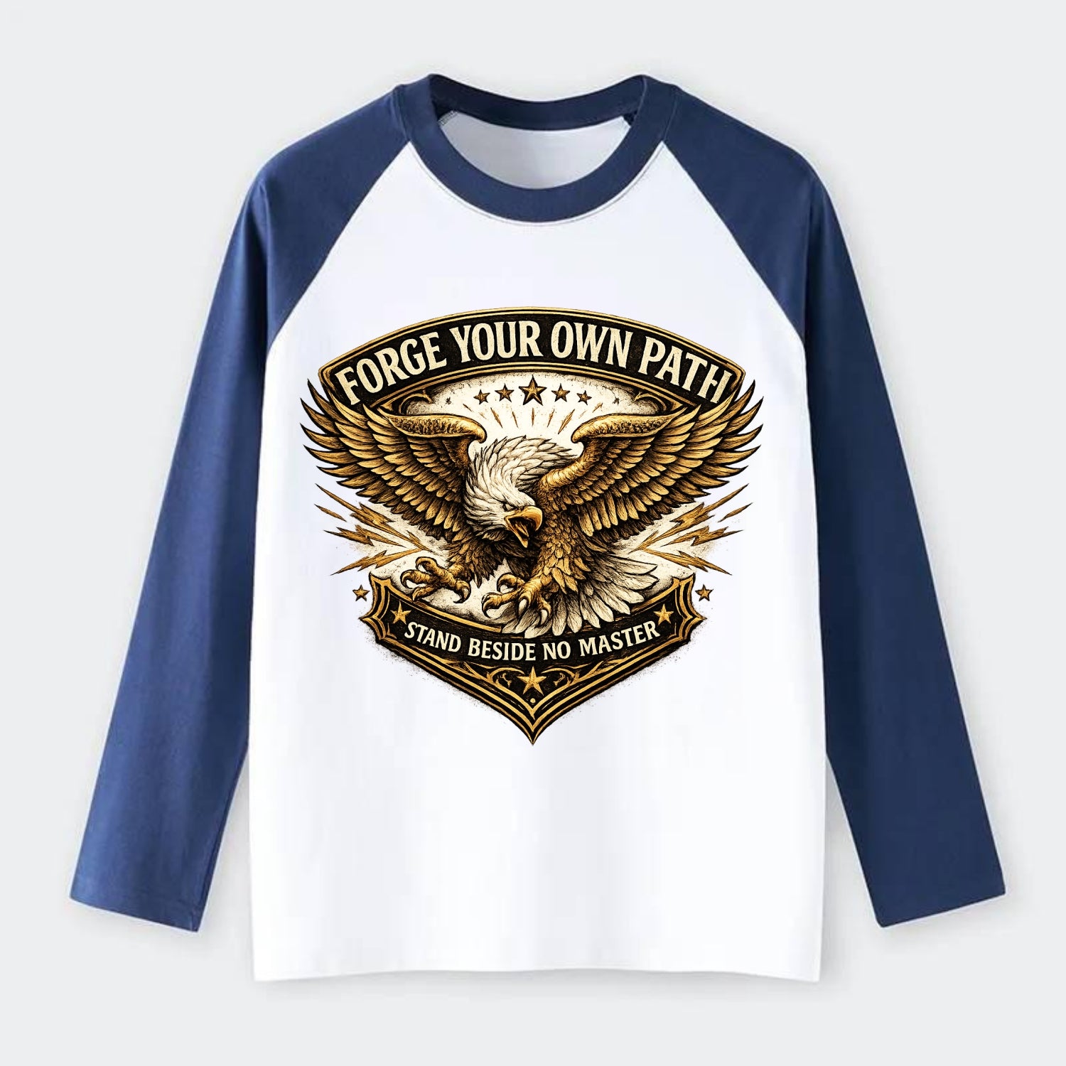 Forge Your Own Path - Raglan Long Sleeve T-Shirt - Blue