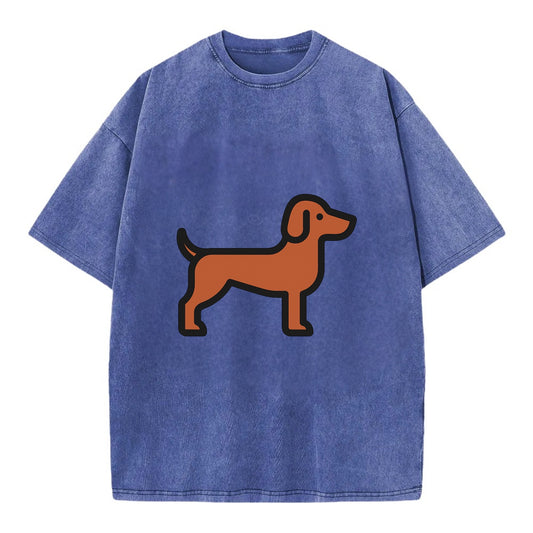 Vizsla - Rust colored flat side profile - Vintage T-shirt - Blue