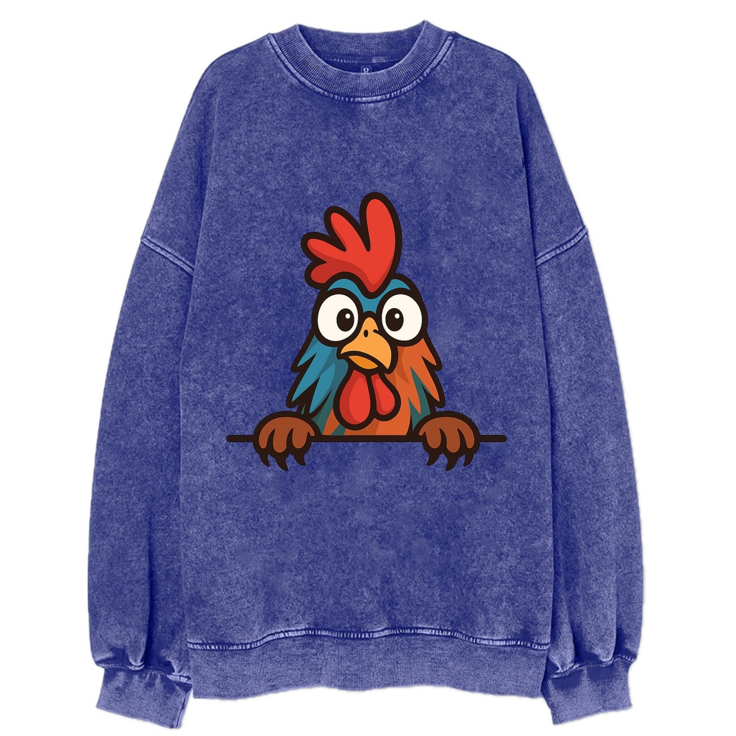 Rooster  - Vintage Sweatshirt - Blue