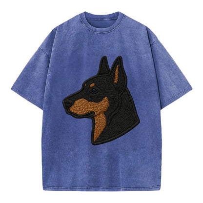 Beauceron - Contemporary French herder d - Vintage T-shirt - Blue