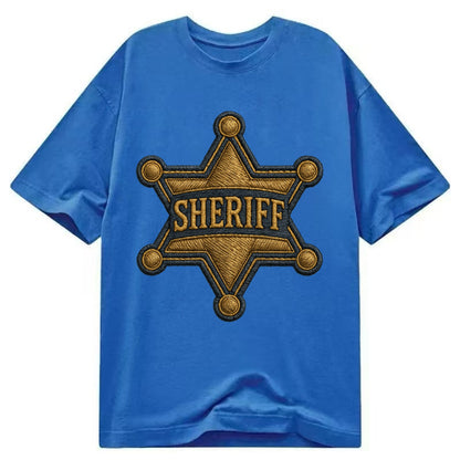 Sheriff Badge  - Classic T-shirt - Blue