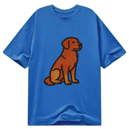 Nova Scotia Duck Tolling Retriever - Red embroidered pose - Classic T-shirt - Blue