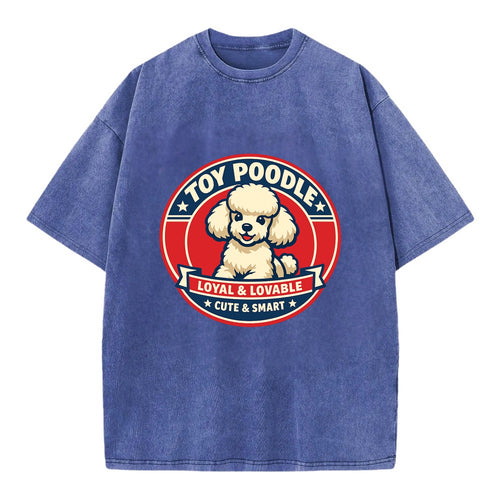Elegant Poodle Emblem - Vintage T-shirt