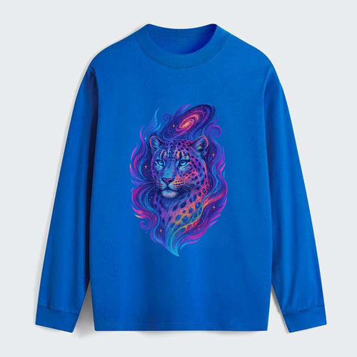 Majestic snow leopard with rainbow gradient spots, crystalline flowing - Classic Long Sleeve Shirt