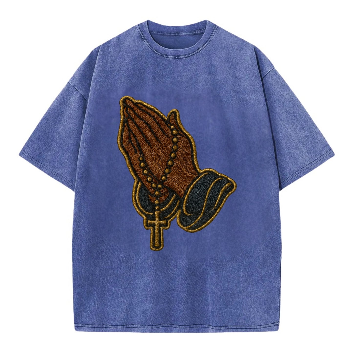 Praying Hands  - Vintage T-shirt - Blue