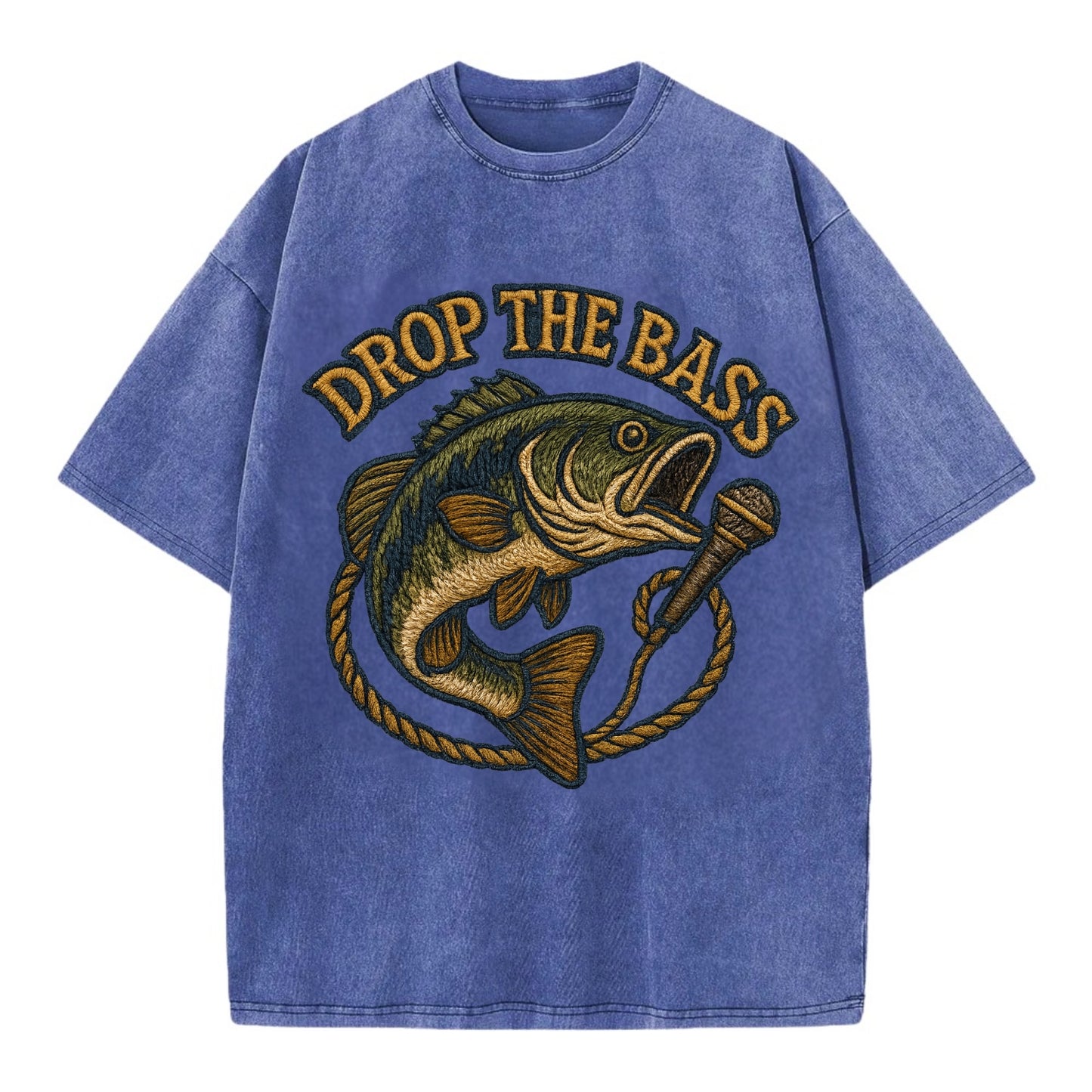 Drop The Bass  - Vintage T-shirt - Blue