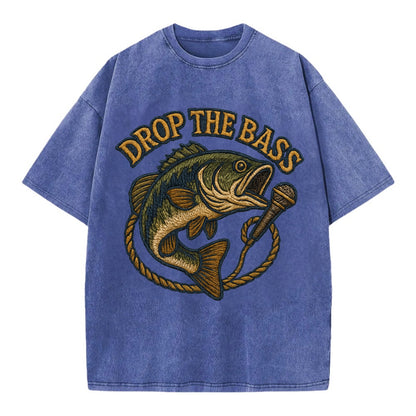 Drop The Bass  - Vintage T-shirt - Blue