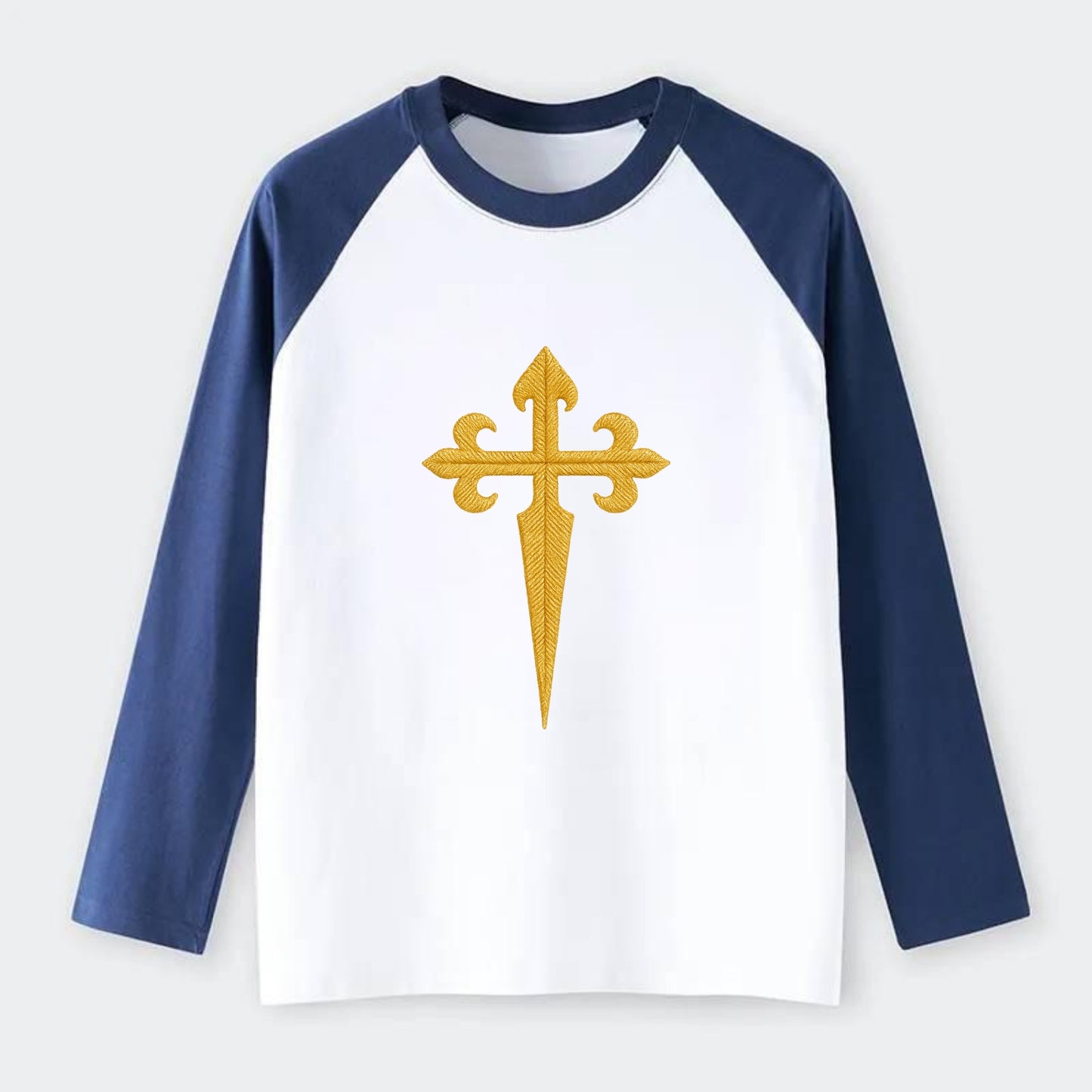 Order Of Santiago Cross - Raglan Long Sleeve T-Shirt - Blue