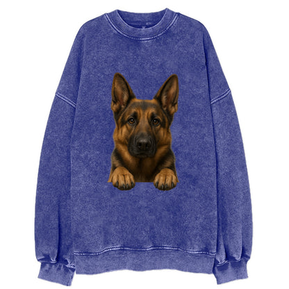 German Shepherd  - Vintage Sweatshirt - Blue