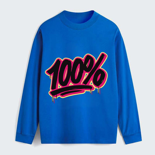 Bold typography design - 100% - all in, fully committed - Classic Long Sleeve Shirt