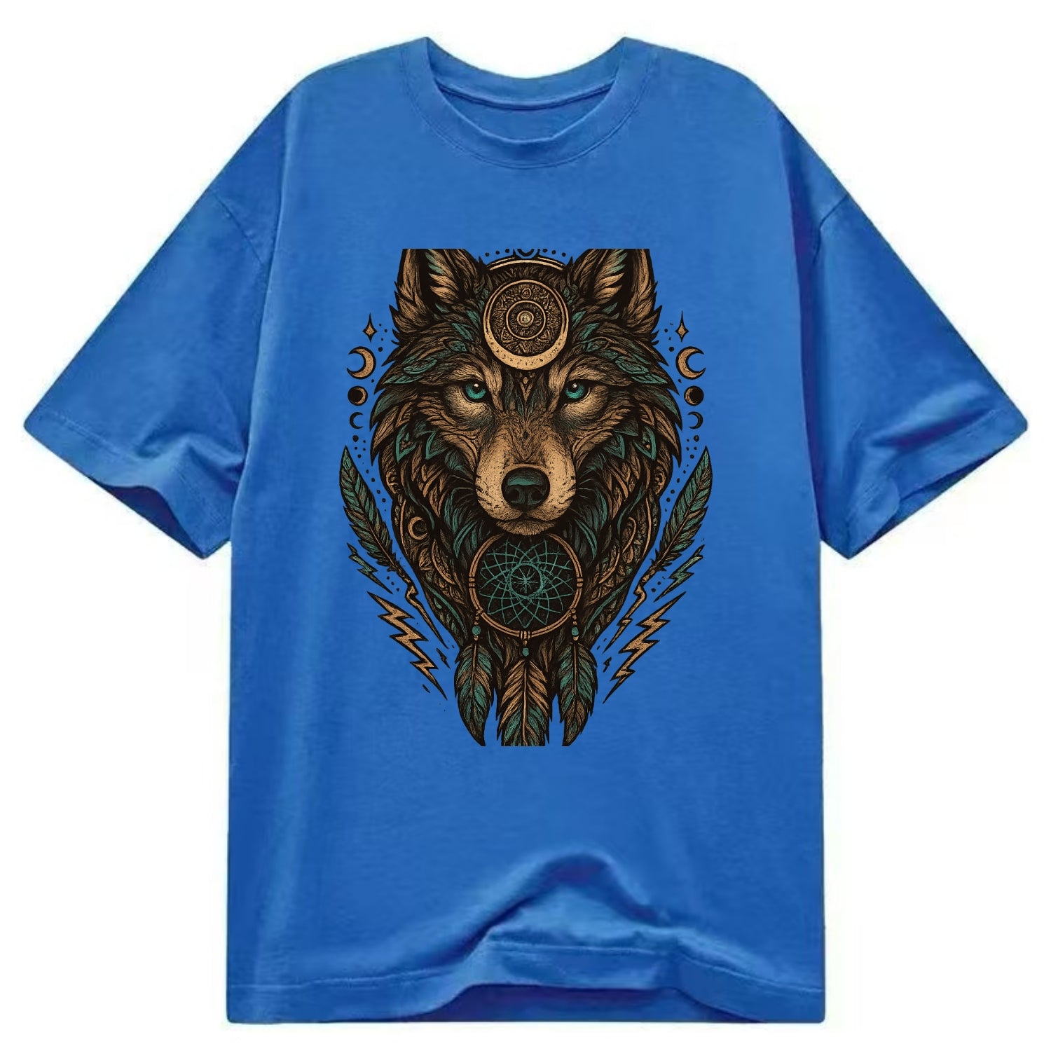 Storm Wolf Thunder  - Classic T-shirt - Blue