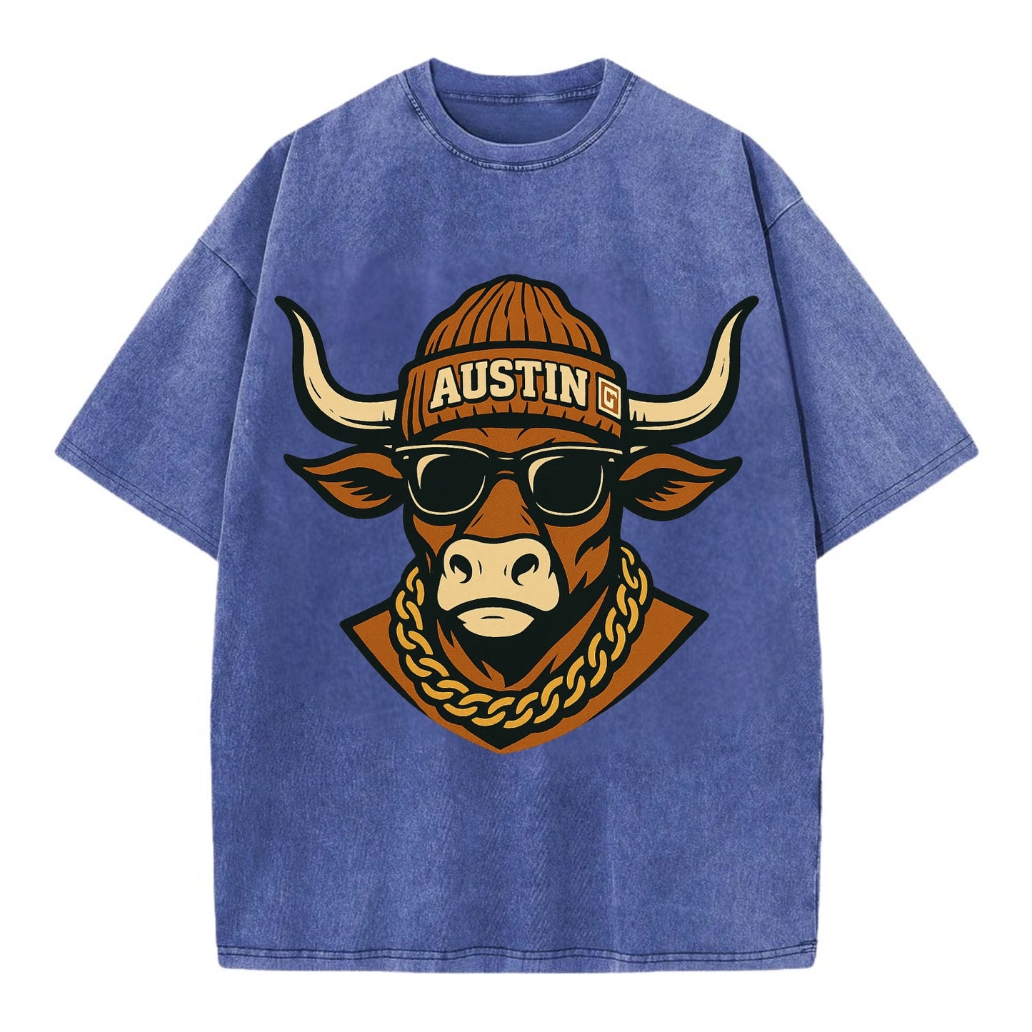 Austin Longhorn - Vintage T-shirt - Blue