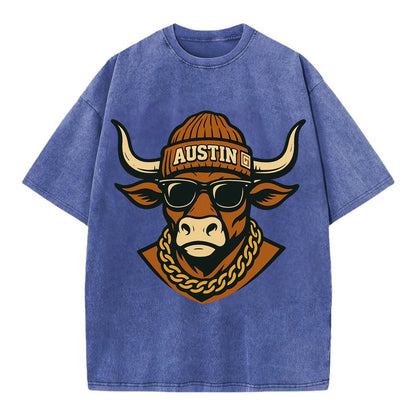 Austin Longhorn - Vintage T-shirt - Blue