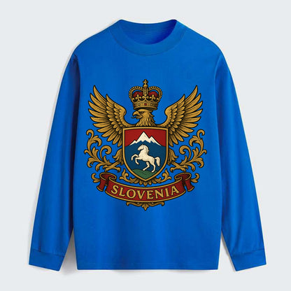 Slovenia Heritage Badge - Classic Long Sleeve Shirt - Blue