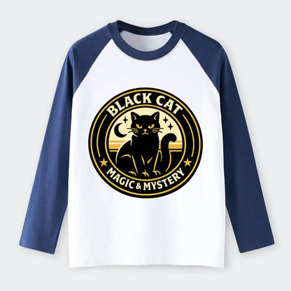 Midnight Prowler Emblem - Raglan Long Sleeve T-Shirt - Blue