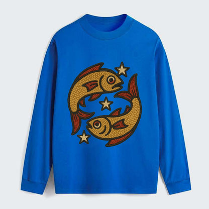 Pisces Fish  - Classic Long Sleeve Shirt - Blue