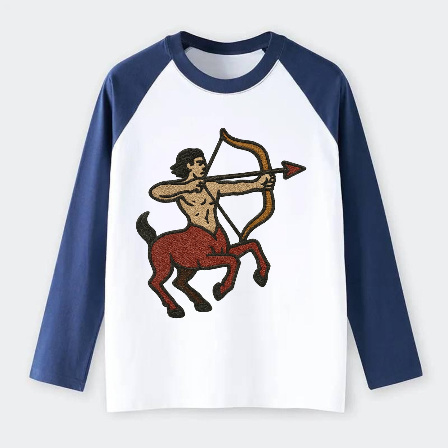 Sagittarius Arrow  - Raglan Long Sleeve T-Shirt - Blue