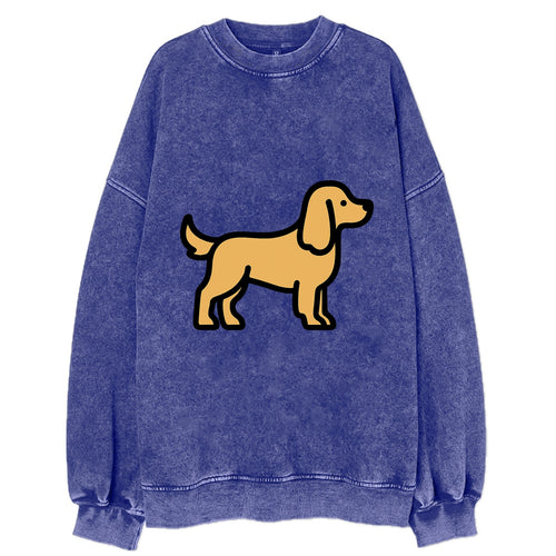 Cocker Spaniel - Golden colored flat side profile - Vintage Sweatshirt