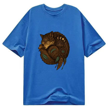 Sleeping Wolf Peace  - Classic T-shirt - Blue