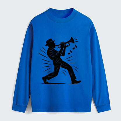 New Orleans jazz musician street corner - Classic Long Sleeve Shirt - Blue