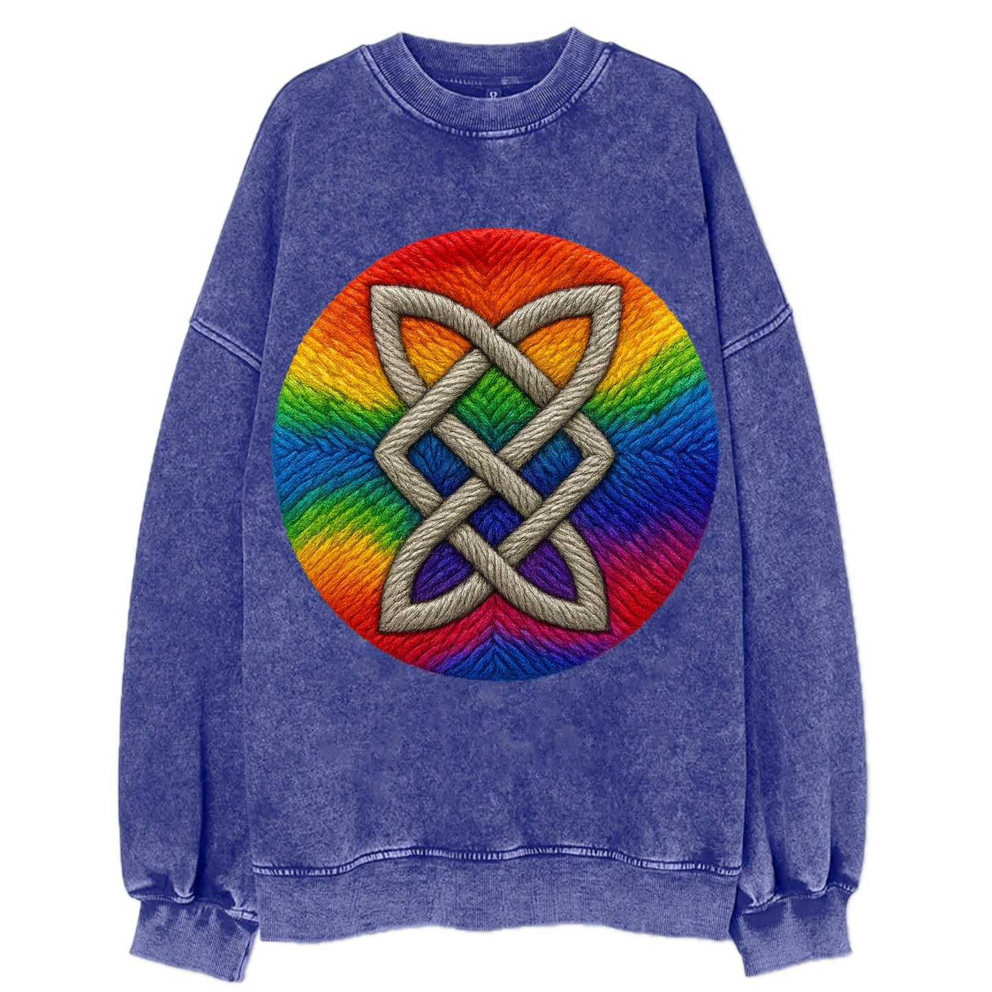 Celtic Shield Knot  - Vintage Sweatshirt - Blue