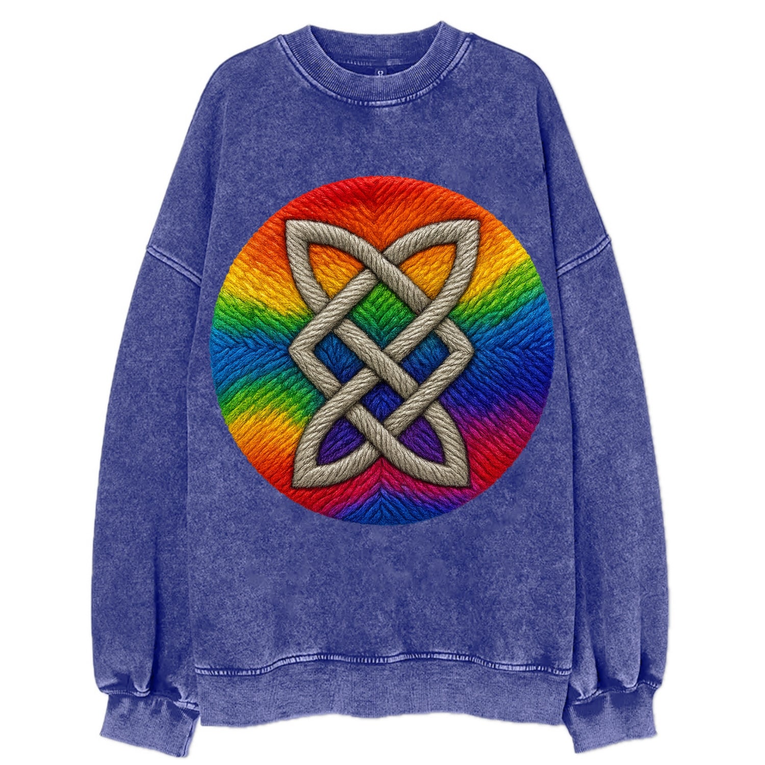 Celtic Shield Knot  - Vintage Sweatshirt - Blue