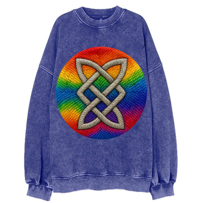 Celtic Shield Knot  - Vintage Sweatshirt - Blue
